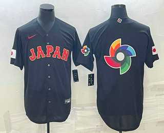Mens Japan Baseball 2023 Black World Big Logo With Patch Classic Stitched Jersey->2023 world baseball classic->MLB Jersey